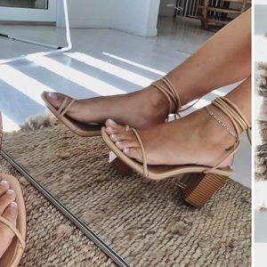 Sabo Skirt strappy eva heels - tan, never worn!